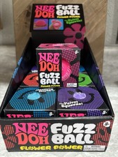 Needoh Pink FUZZ BALL Flower Power Nee Doh Squish Stress Ball NEE-DOH Fuzzball