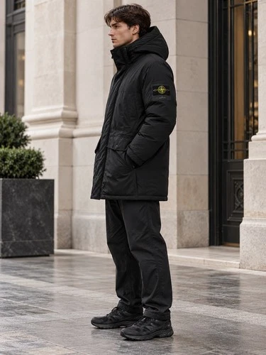 New Stone Island Micro Reps Down Parka Jacket – Black, Size L image 2