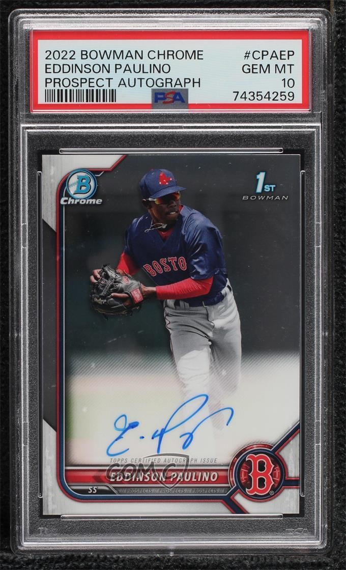 2022 Bowman Chrome Prospect Eddinson Paulino #CPA-EP PSA 10 GEM MT Auto 0ok8