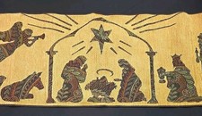 Nativity Tapestry Table Runner 73" X 13.5" Beautiful Christmas Tapestry Runner