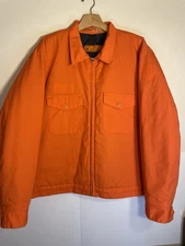 Vintage Red Kap Orange Work Jacket USA Talon Zip Boxy Fit XL Gorpcore Utility