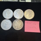 lot of 5 morgan silver dollars