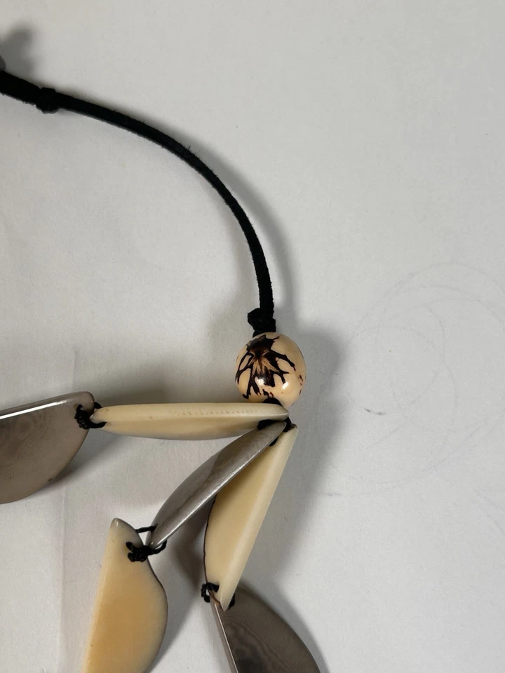 Joyería JOJ Armario de Chelle Cuerno Natural En Capas Collar Distintivo Ajustable Foto 4 de 4