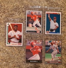 (5) Reggie Sanders 1991 Upper Deck Rookie Card RC 1992 Leaf Gold Fleer Ultra Red