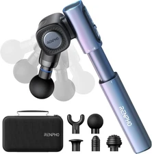 RENPHO Massage Gun with Adjustable Angles and Extension Handle, Handheld Percuss