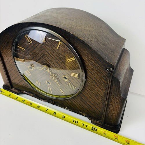 Reloj de sobremesa Smiths Enfield 14 pulgadas hecho en Inglaterra SIN LLAVE para piezas o reparación - Imagen 12 de 12
