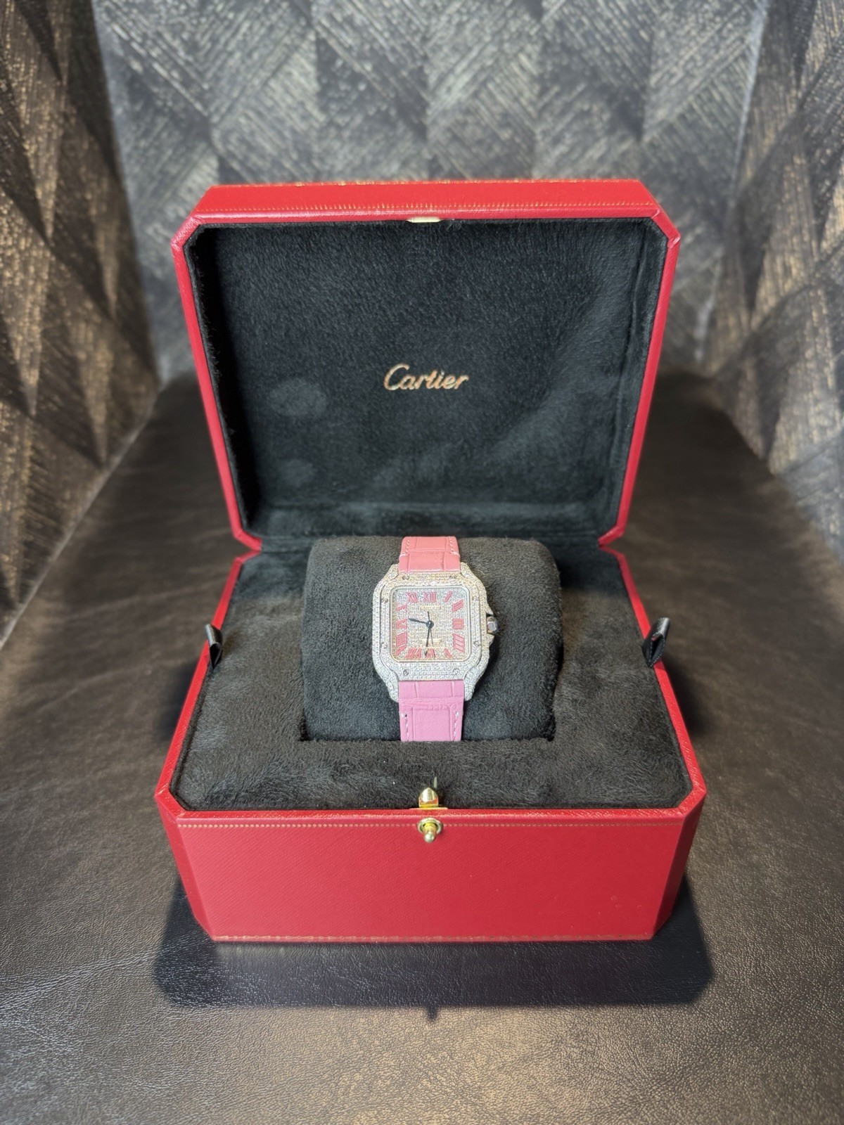 Santos De Cartier Medium VVS Diamonds