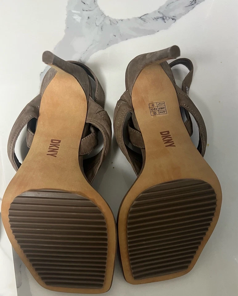 DKNY RANAE SQUARE-TOE SLINGBACK DRESS SANDALS IN BROWN NWOB WOMEN'S SIZE 10 - Image 2 of 3