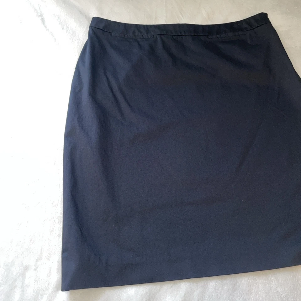 Falda lápiz recta negra Valerie Stevens informal Petite 12P algodón spandex Foto 3 de 4