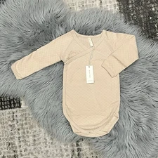 Quincy Mae Pink Petal Organic Pointelle Kimono Bodysuit Size 18-24 Month NEW