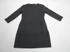 Uniqlo Dress Womens Small Black 3/4 Sleeve Sheath Stretch Knit Pockets