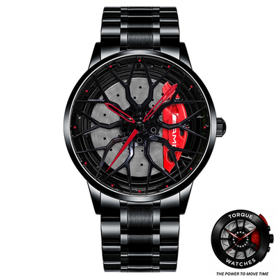 Sports Car 3D Brake Caliper Rim / Wheel Watch: Steel, Leather or