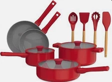 Elegant by bella 12-Piece Dishwasher Safe Cookware with Ceramic Nonstick Coating