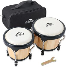 EastRock Bongo Drum 4 and 5 Set for Adults 4 5 log, Black