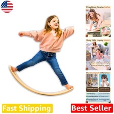 Extra Large 37" Montessori Balance Board - Sturdy Wood Wobble for Kids  Adults