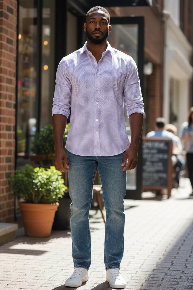 PINK Long Sleeve Button-Down Dress Shirts for Men for sale | eBay