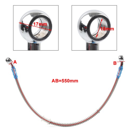 Manguera de aceite de embrague de freno de acero trenzado para motocicleta DOT de 55 cm tubo de tubería - Imagen 6 de 6