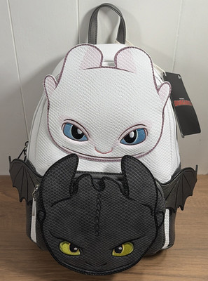 Loungefly How to Train Your Dragon Light & Night Fury Mini Backpack NWT