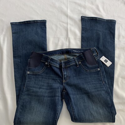GAP Maternity Modern Baby Boot Inset Pants Denim Partial Panel