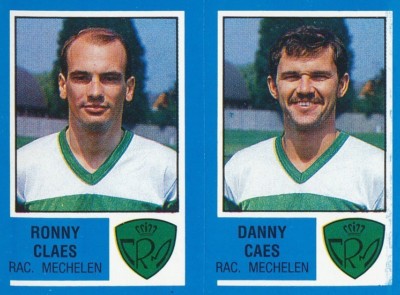 414 RONNY CLAES - DANNY CAES BELGIEN RACING MECHELEN STICKER FUSSBALL 87 PANINI
