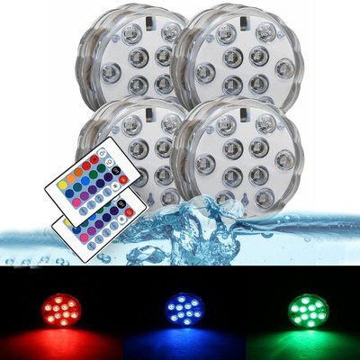 4x Rgb Unterwasser Licht Led Deko Beleuchtung Lampe Aquarium Teich