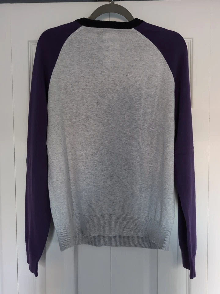 Мужской свитер Topman средний с v-образным вырезом фиолетовый и серый - Изображение 4 из 4