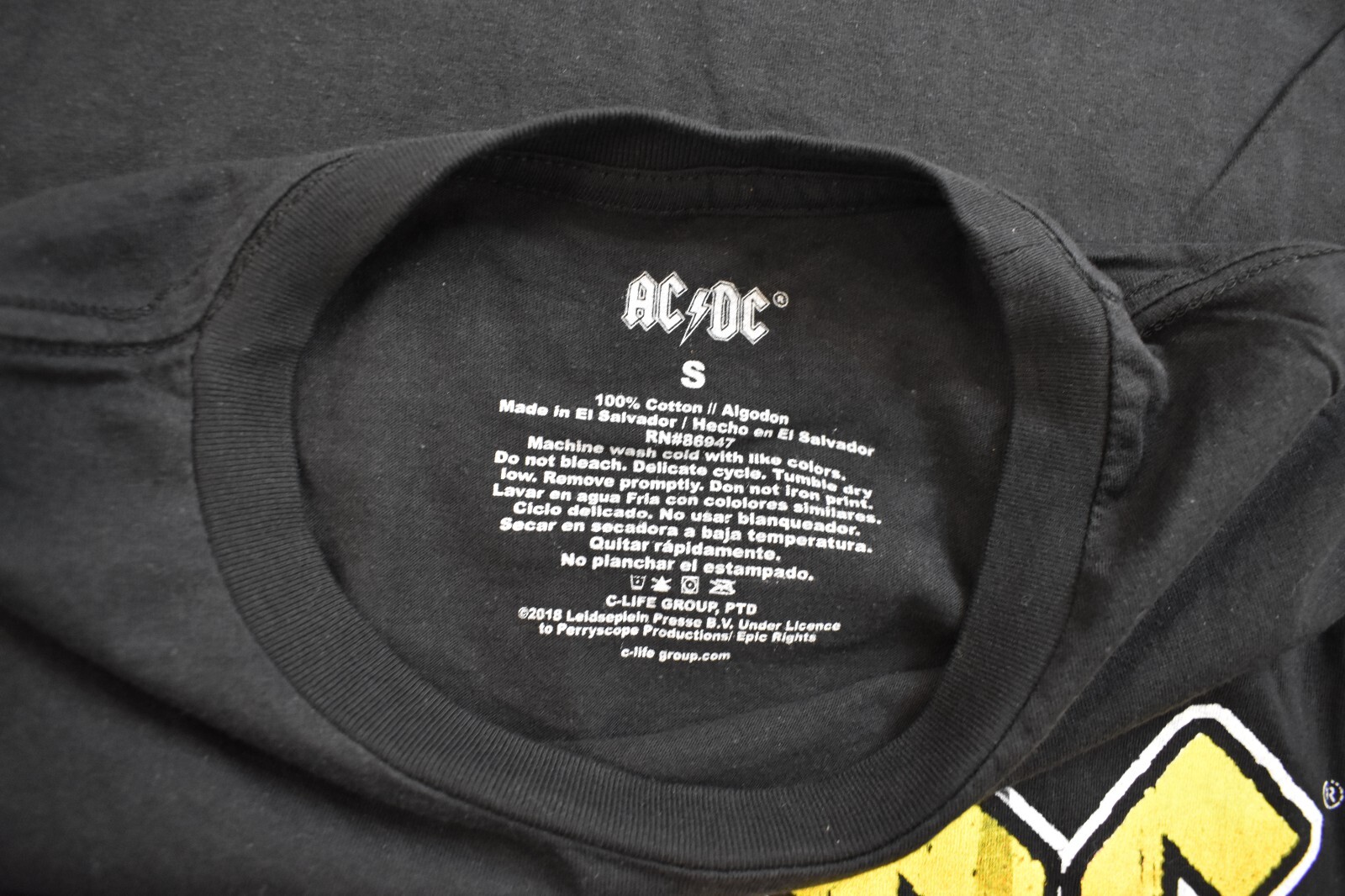 AC/DC Mens ACDC Split Graphic For Those Aout To Rock Back In Black Shirt New S