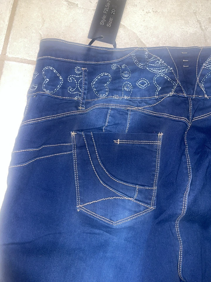 Pantalones de mezclilla ajustados de moda cintura media Levanta Cola levantamiento de glúteos talla grande/junior 127 Foto 3 de 4