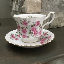 Royal Albert Tea Cup and Saucer Pink Roses Bone China England