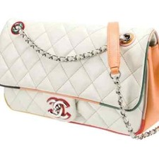 Chanel Lambskin Quilted Medium Cuba Color Flap Bag White