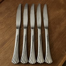 5 Oneida Distinction Deluxe SPRING GLEN Stainless Dinner Knives Set Lot HH