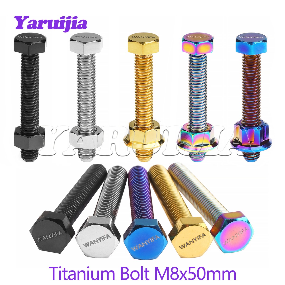 Titanium Chain Adjuster Bolts Set For Suzuki RM125 RM250 RMZ250 - Foto 2