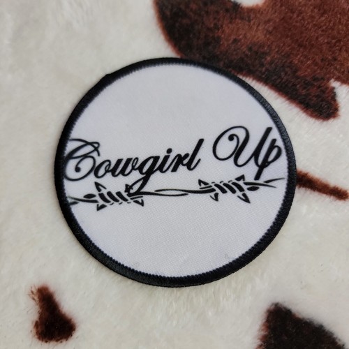 Hat Patch Cowgirl Up Sublimation DYI Fabric Patch Glue Iron On Sew - Picture 4 of 5