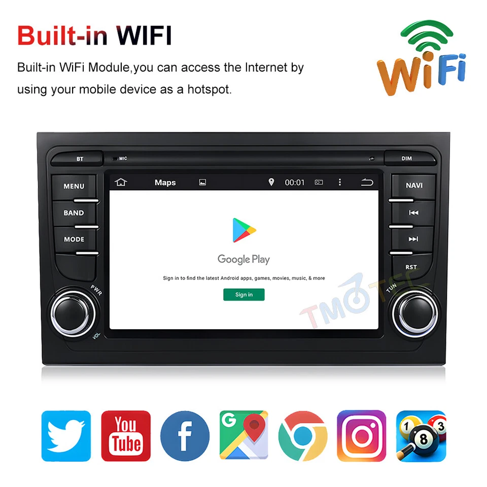 4-Core CarPlay Android 13 Car Stereo Sat Nav DAB+BT For Audi A4 S4 RS4 Seat Exeo - Image 4 of 4