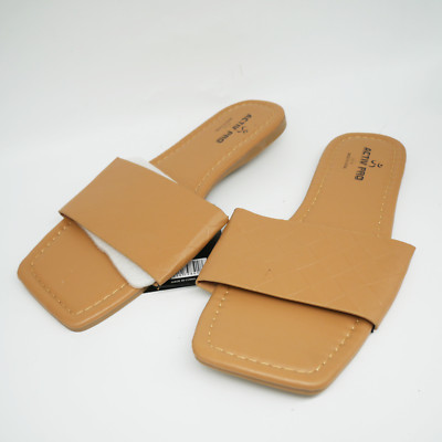 ActivPro Comfort Sandals Women's Size 9-10 Brown Tan Slip On Flat Casual NWT