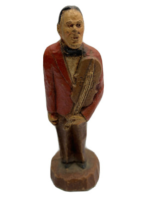 Vintage 1940's Syroco Musician with the Violin and Red Coat - 5'' Figurine