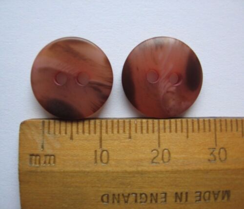10 x Rich Brown Shades Marble round plastic Buttons 14mm 2 hole knitting sewing  - 第 1/4 張圖片