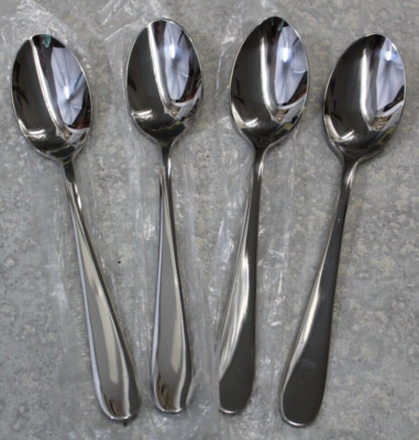 set of4 new Towle Stainless 18/10 TWS426 tips up Round tip glossy teaspoons