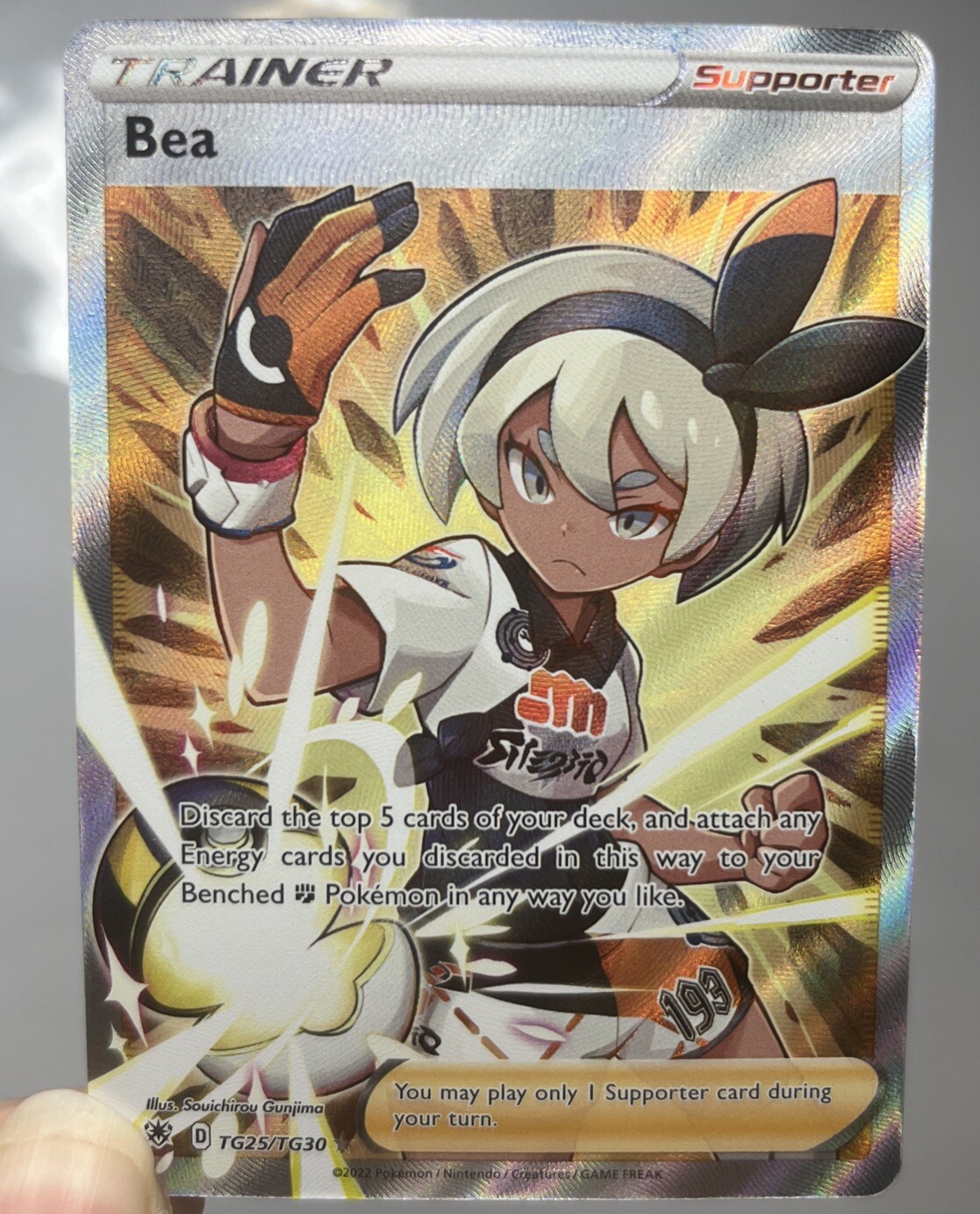 Pokémon Card Single - Bea Full Art Holo *Condition As Shown*