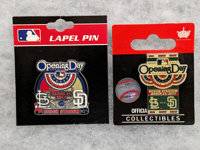 2 Diff. St. Louis Cardinals vs San Diego Padres 2011 Opening Day Pins ...