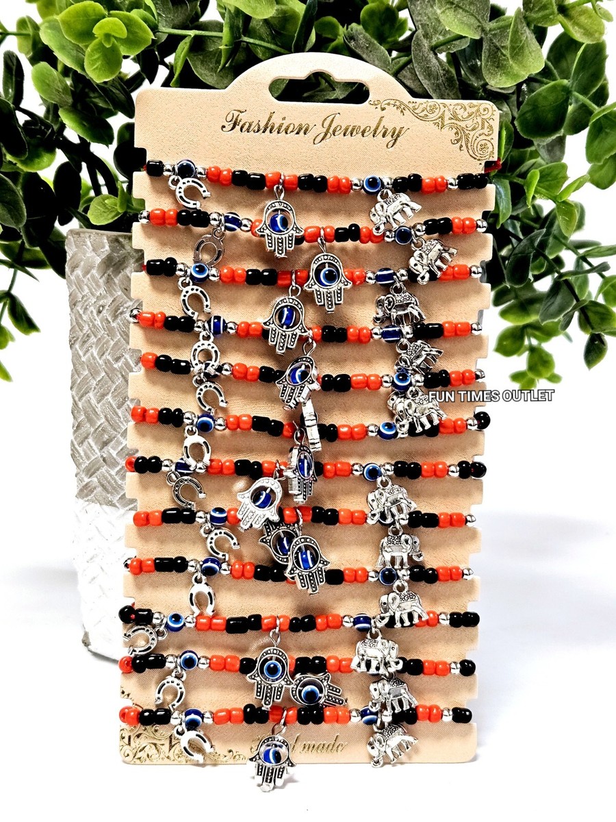 12 Evil Eye Protection Bracelet Horseshoe Elephant Pulsera Mal De