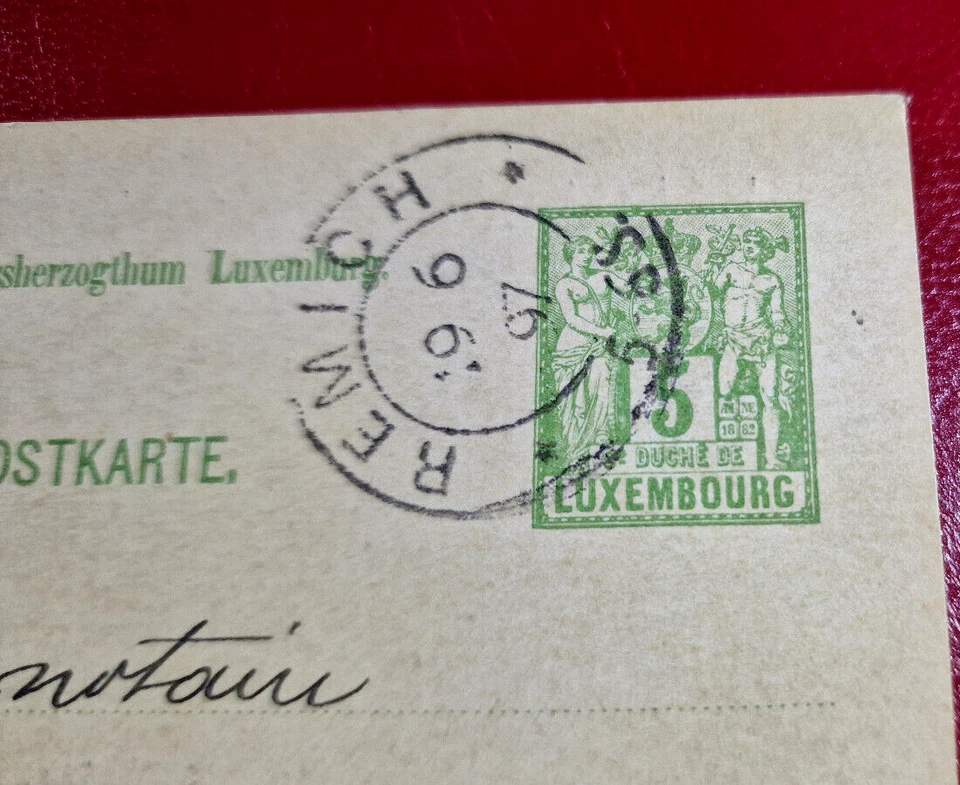 Postal de Luxemburgo 1897 - Carta postal usada - Sello de 5 centavos Foto 2 de 3