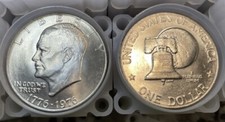 One, Bicentennial Eisenhower 1776-1976   Ike Silver Dollar  Coin. VG/AU Cond 