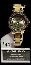 Armitron Women  s Gold-Tone Crystal Accented Watch - 75/5823CHGP