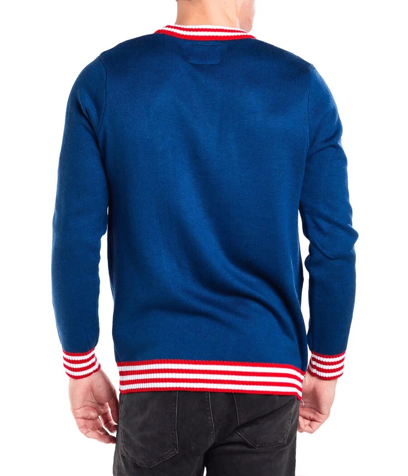 TIPSY ELVES BIG PACKAGE UGLY CHRISTMAS SWEATER Men's Size XL BLUE NEW