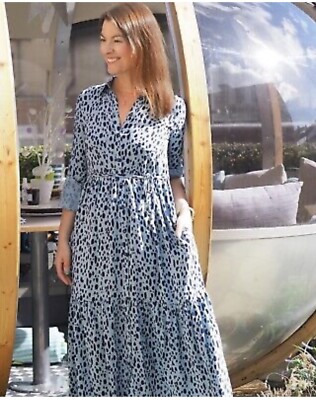 fat face blue dress FAT FACE Farah Marble Blue DRESS SIZE 10 USED ONCE