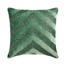Decorative Pillow Case Blue 16"x16", Home Decor Velvet Geometric - Himadri