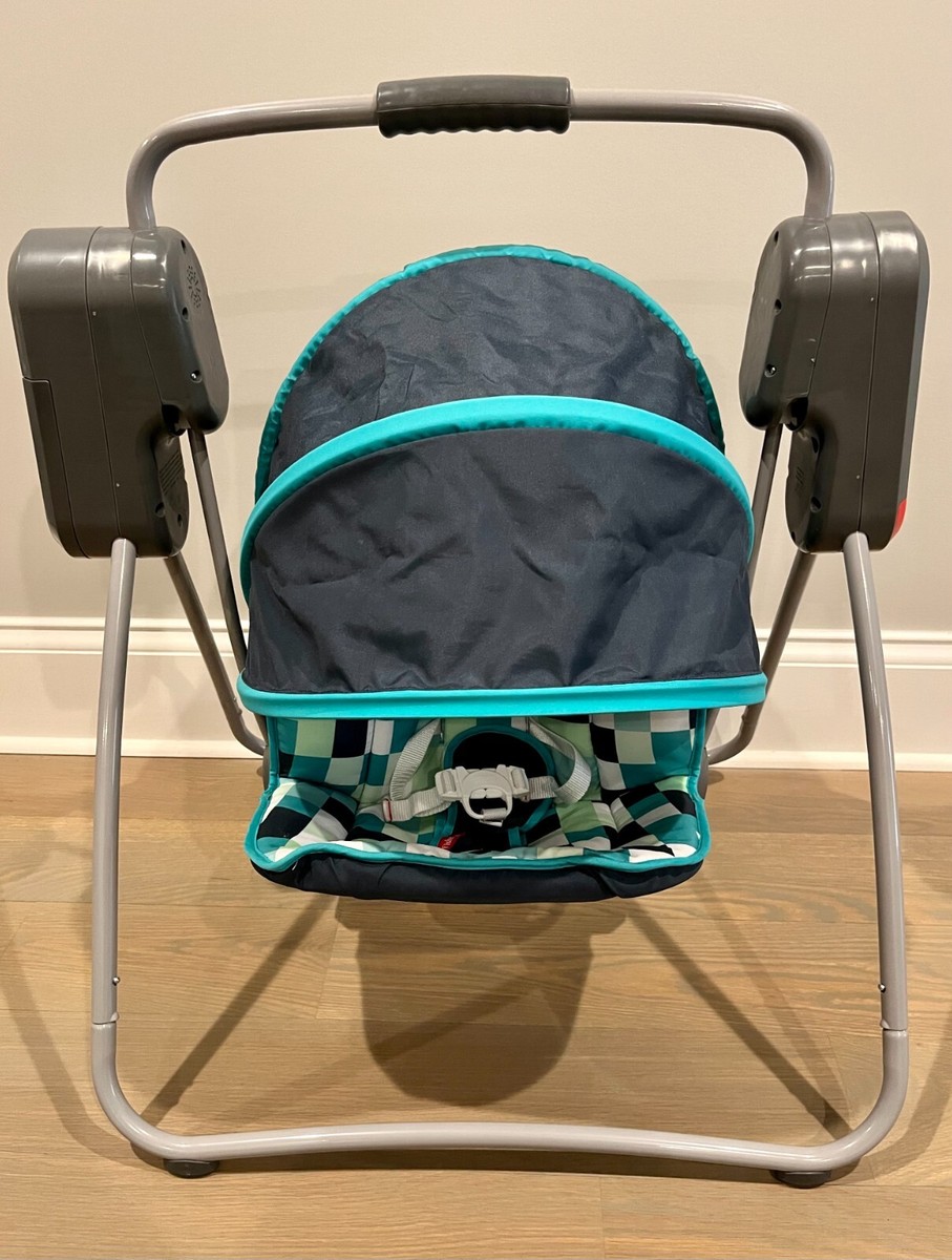 Fisher-Price On-the-Go Baby Swing Pixel Forest, Travel Seat
