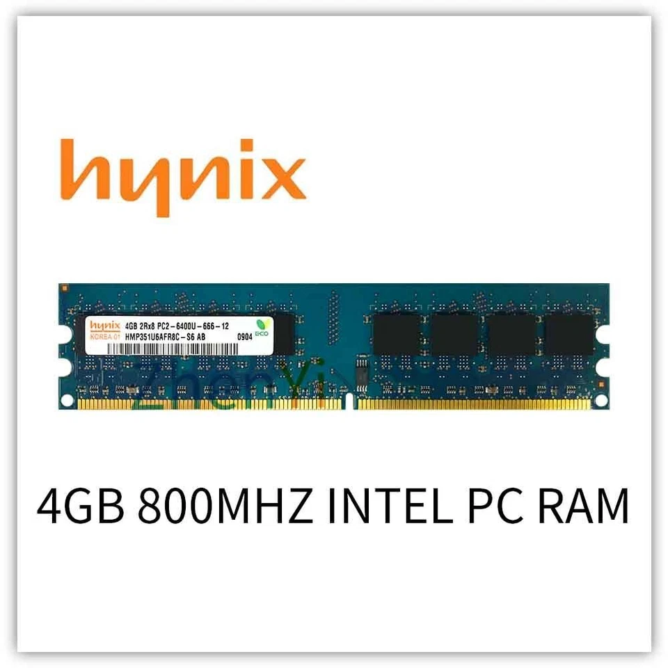 4GB DDR2 PC2-6400U 800MHz 2Rx8 240Pin Desktop Memory Computer DIMM RAM For Hynix - Image 2 of 4