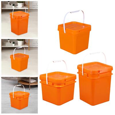 Square Bucket with Handle and Lid Heavy Duty Strong Load Bearing Food Storage